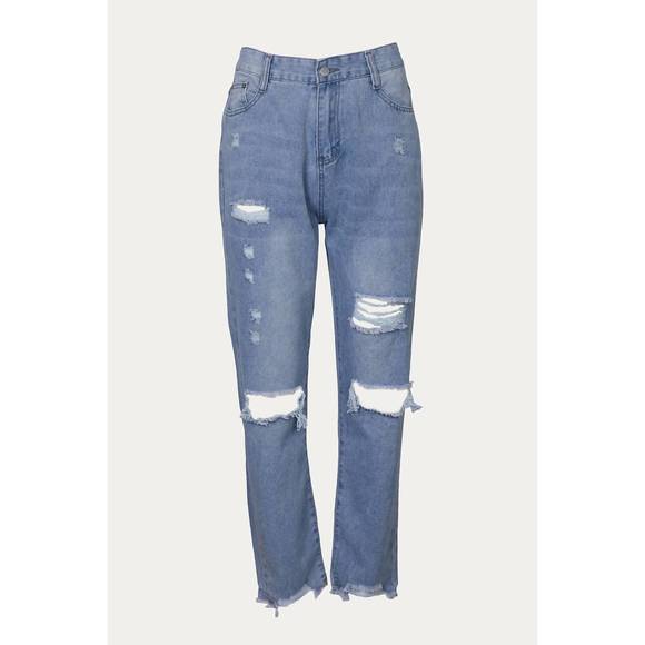 NEW IRON SUPERSPONGE high-rise straight-leg jeans in light wash - Picture 1 of 1